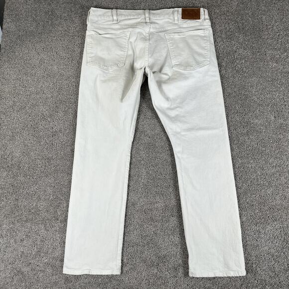 Polo Ralph Lauren Jeans Mens 38x30 White Chalk Slim Straight Denim Preppy - Picture 2 of 14